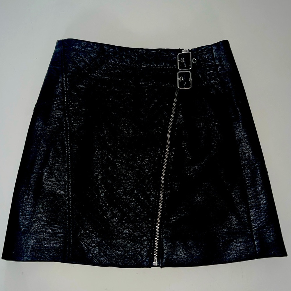 H & M  faux leather high waist mini skirt